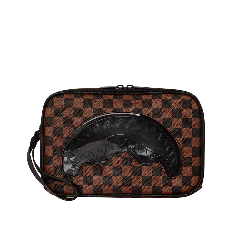 SPRAYGROUND Sharks In Paris Clear For Takeoff Toiletry Bag Unisex Νεσεσέρ - Καφέ