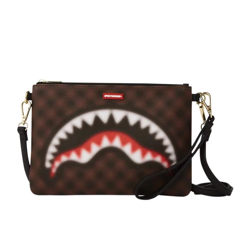 SPRAYGROUND Sharks In Paris Clutch Unisex Τσαντάκι - Καφέ