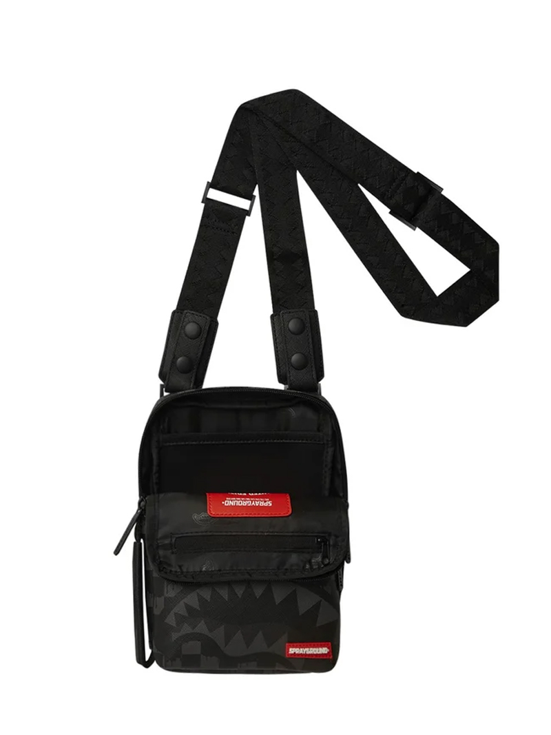 SPRAYGROUND Hangover Grey Drip Check Og Sling Unisex Τσάντα Χιαστί  - 3