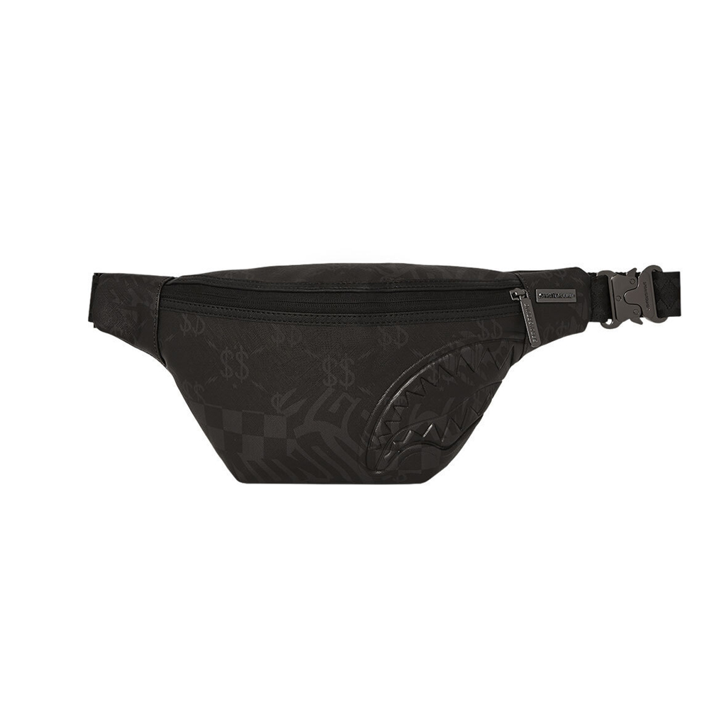 SPRAYGROUND 3AM Check Pattern Savy Crossbody Unisex Τσαντάκι Μέσης  - Μαύρο
