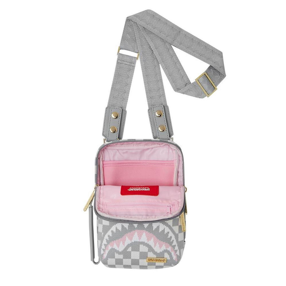 SPRAYGROUND Knit Sharks In Paris In Cream Og Sling Unisex Τσάντα Χιαστί - 3