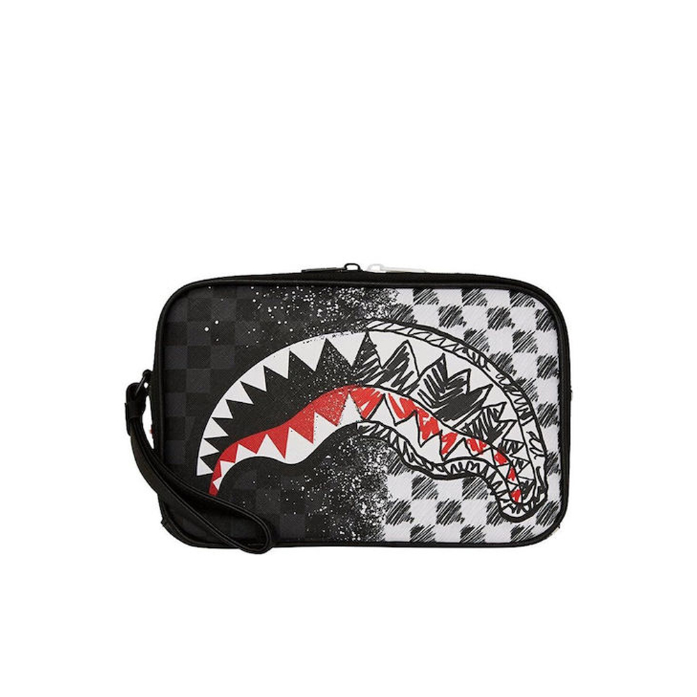 SPRAYGROUND Mix And Match Scribble Toiletry Brick Unisex Νεσεσέρ - Λευκό-Μαύρο