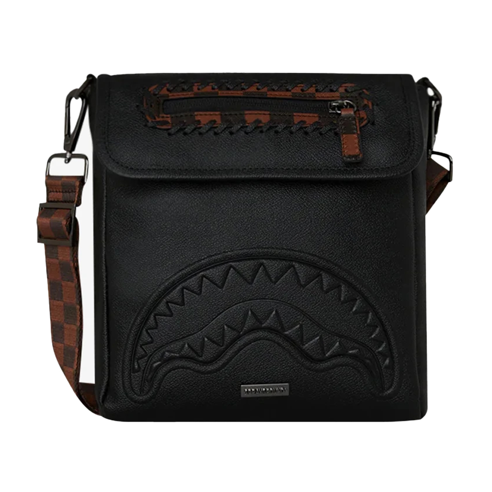 SPRAYGROUND Dose Of Check Deux Messenger Sling  Unisex Τσάντα Χιαστί - Μαύρο