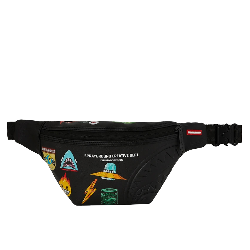 SPRAYGROUND Cargo Patches Savvy Crossbody Unisex Τσαντάκι Μέσης - Μαύρο