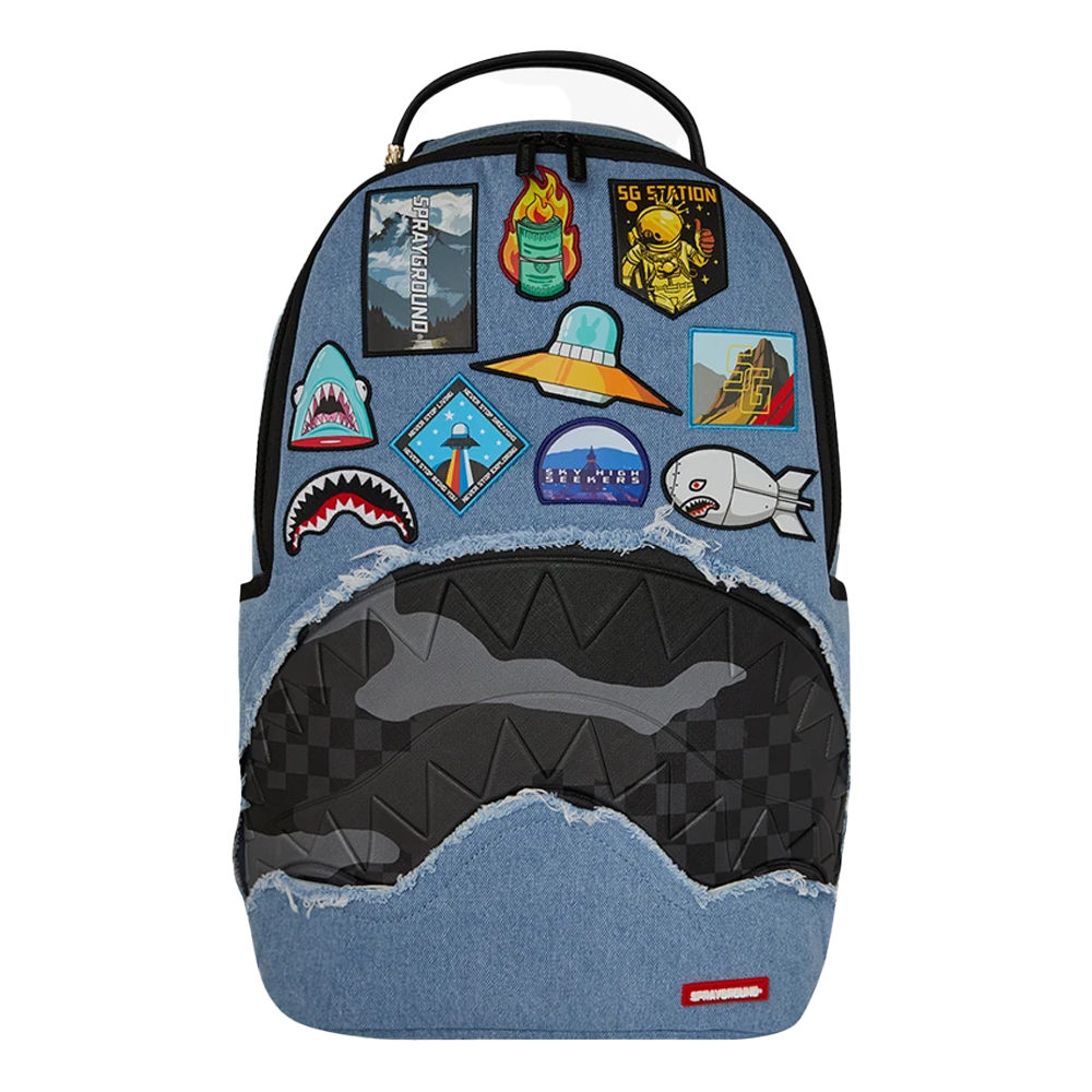 SPRAYGROUND Denim Tear 3am Patches DLXSV Unisex Backpack - Γαλάζιο