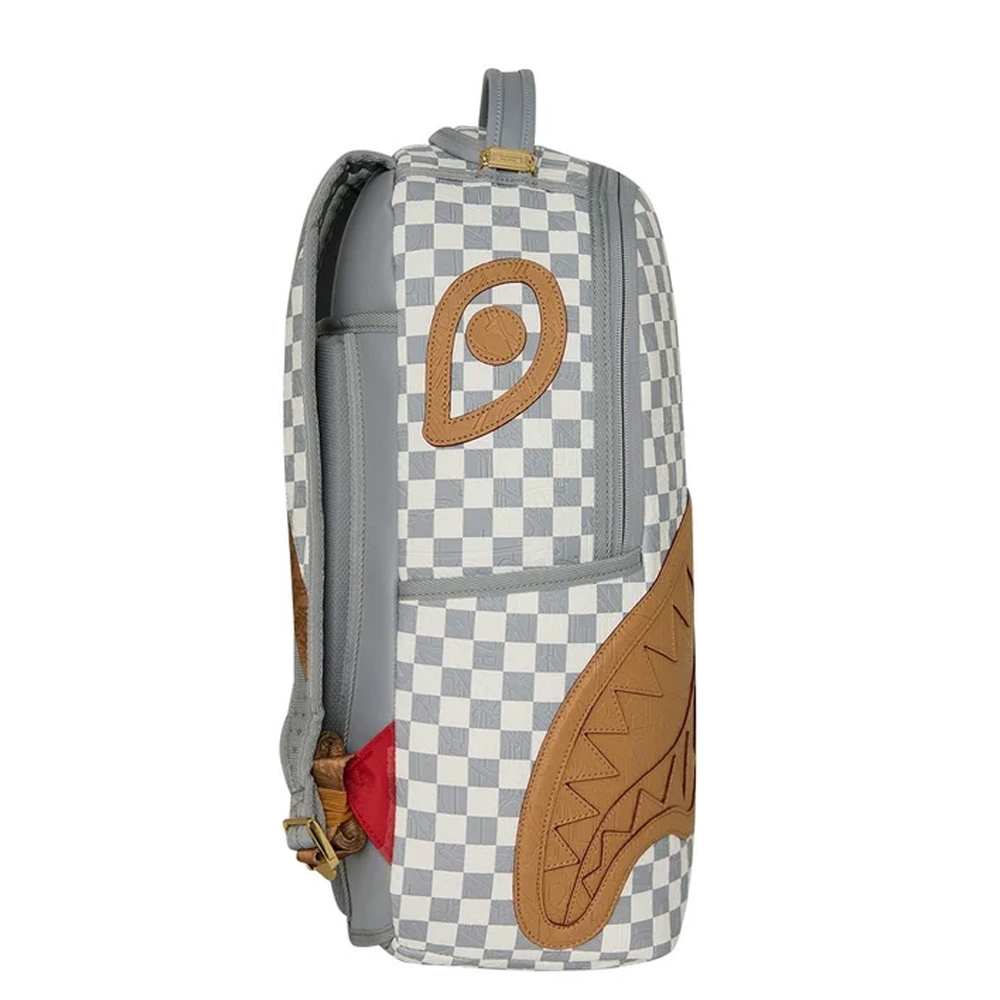 SPRAYGROUND Embossed  Check Cream DLXSV Unisex Backpack - 3
