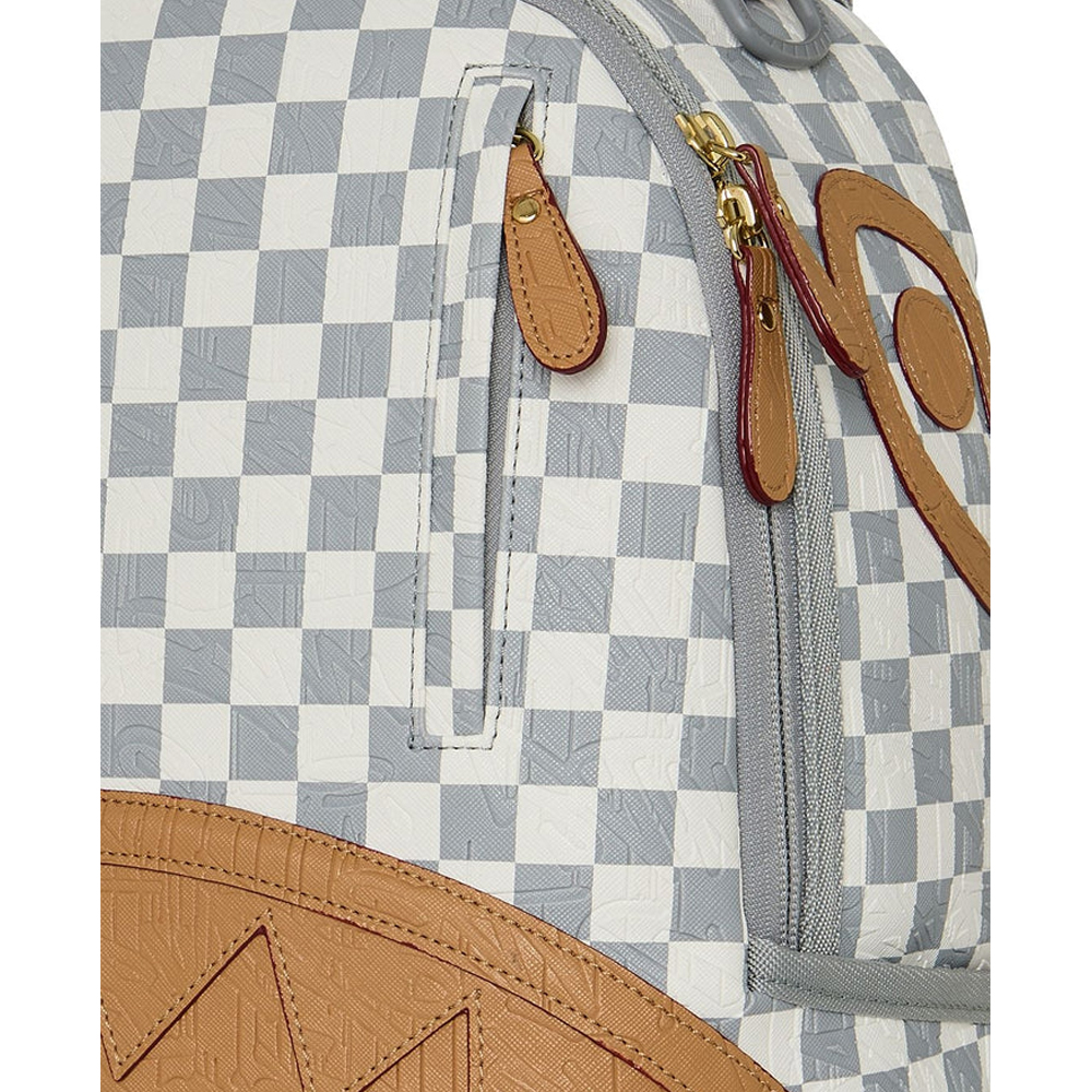 SPRAYGROUND Embossed  Check Cream DLXSV Unisex Backpack - 5