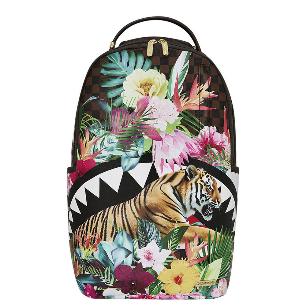 SPRAYGROUND Sip Flowering Jungle Shark  DLXSV Unisex Backpack - Καφέ