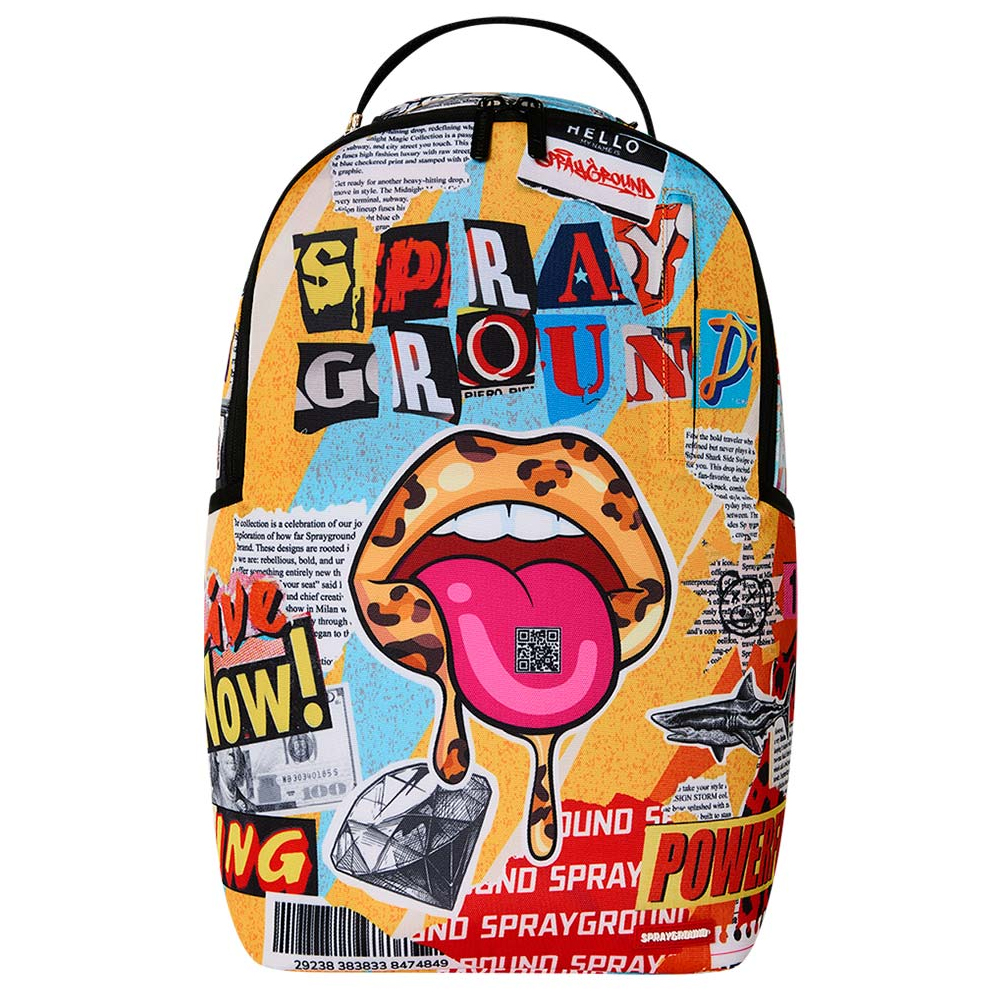 SPRAYGROUND Lips Magazine Collage DLXSR Unisex Backpack - Multi