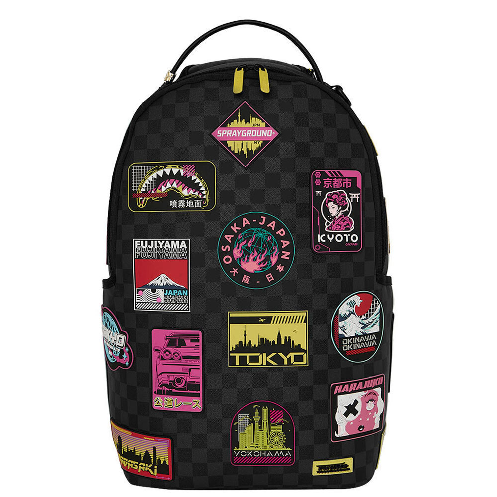 SPRAYGROUND Global Mogul Cyber Punk Japan Cities DLXXSV Unisex Backpack - Μαύρο
