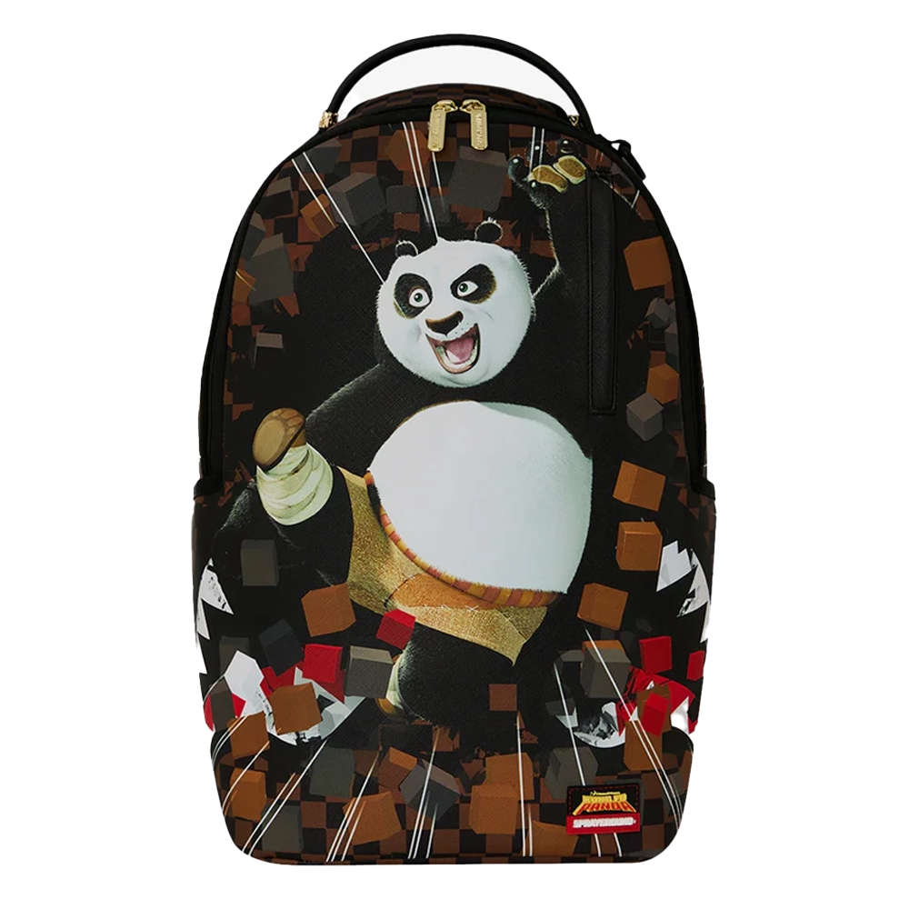SPRAYGROUND Kung Fu Panda Po Checker Karate Kick DLXSV Unisex Backpack - Καφέ