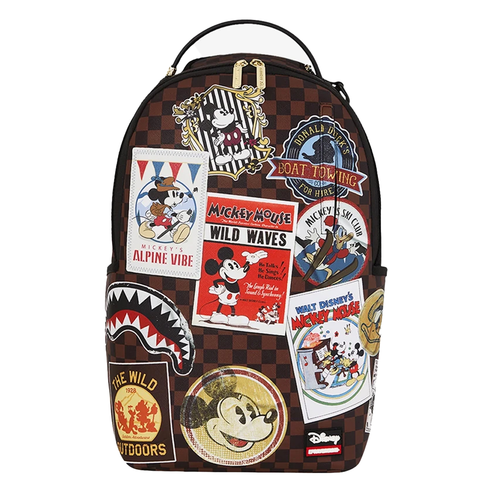 SPRAYGROUND Mickey Global Mogul Style DLXSV Unisex Backpack - Καφέ