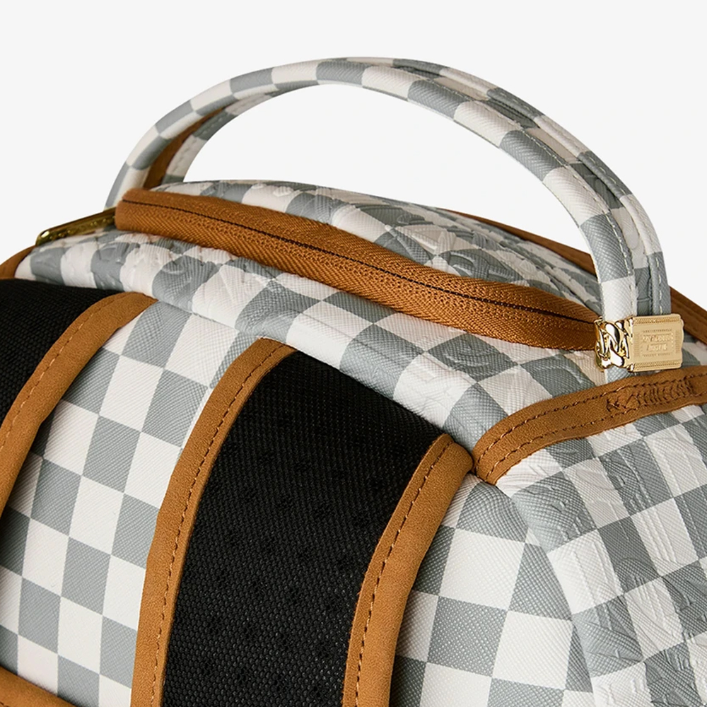 SPRAYGROUND Graff Embossed Cream Check DLXSV Unisex Backpack - 4