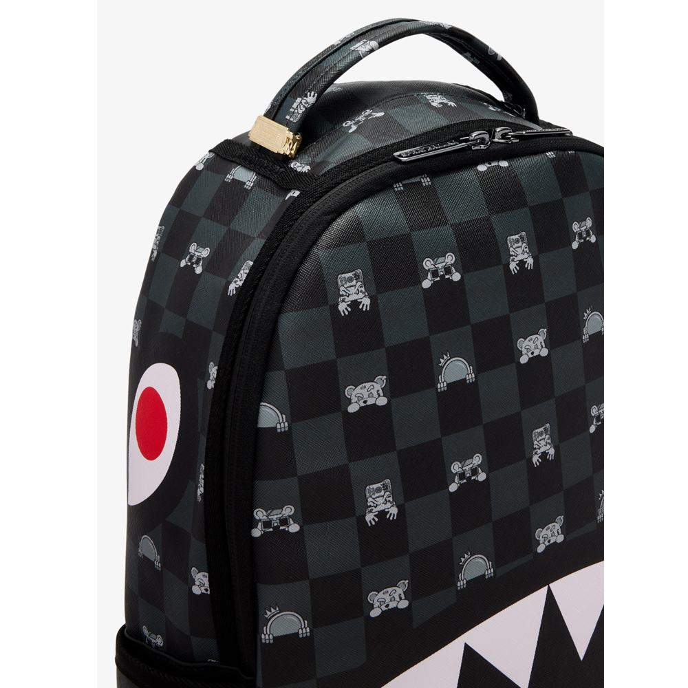 SPRAYGROUND Gray Peeking Character Check DLXSV Unisex Backpack - 3