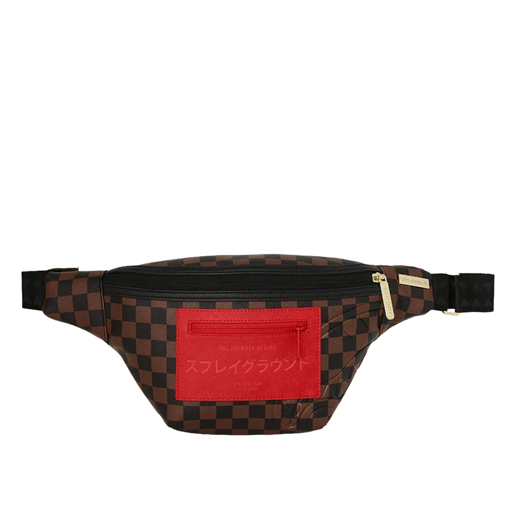 SPRAYGROUND Red Redemption Pyramid Savvy Crossbody Unisex Τσαντάκι Μέσης - Καφέ