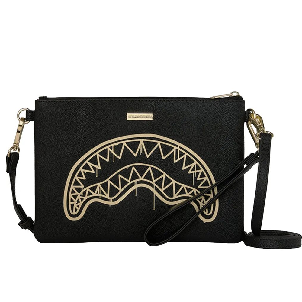SPRAYGROUND That Gold Drap Crossover Pouchette Unisex Τσάντα Χιαστί - Χειρός - Μαύρο