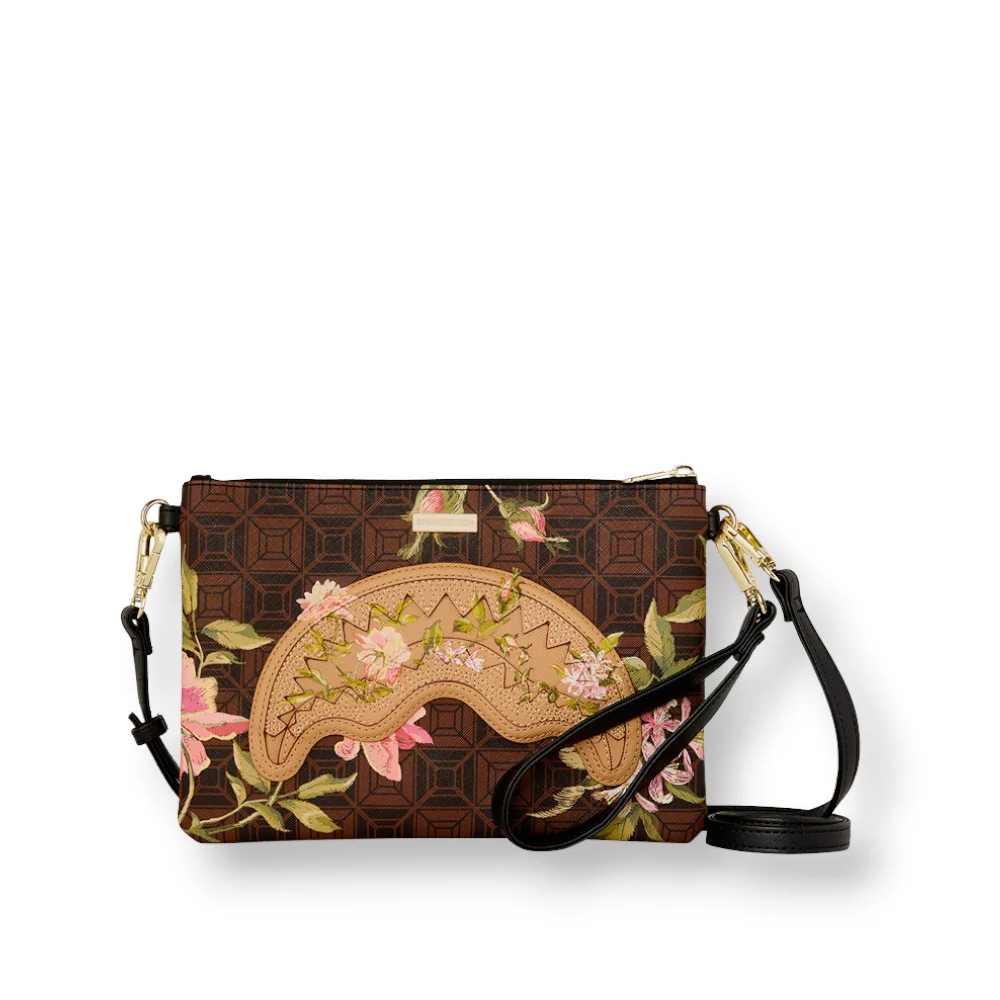 SPRAYGROUND Ai Henny Floral Crossbody Pouchette Unisex Τσάντα Χιαστί - Χειρός - Καφέ