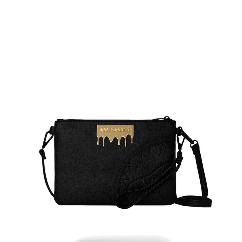 SPRAYGROUND Gold Drip Lux Crossbody Pouchette Unisex Τσάντα Χιαστί - Χειρός - Μαύρο