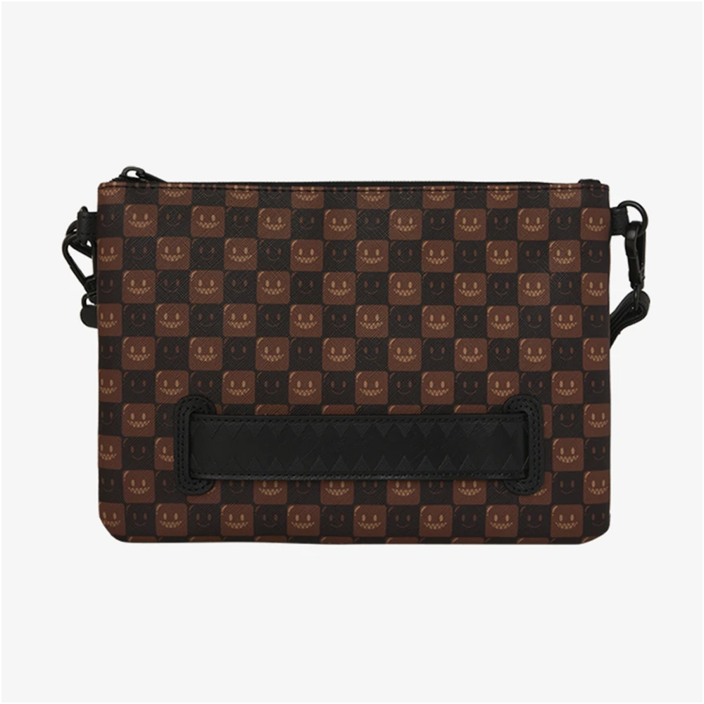 SPRAYGROUND Sharks In Paris Wtf Bubble Brown Check Crossover Clutch Unisex Τσάντα Χιαστί - Χειρός - 3