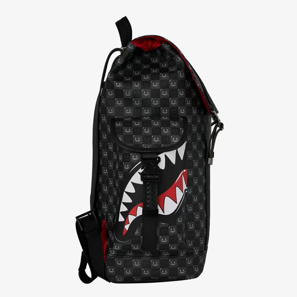 SPRAYGROUND Sharks In Paris Wtf Bubbly Black Check Monte Carlo  Unisex Backpack - 3