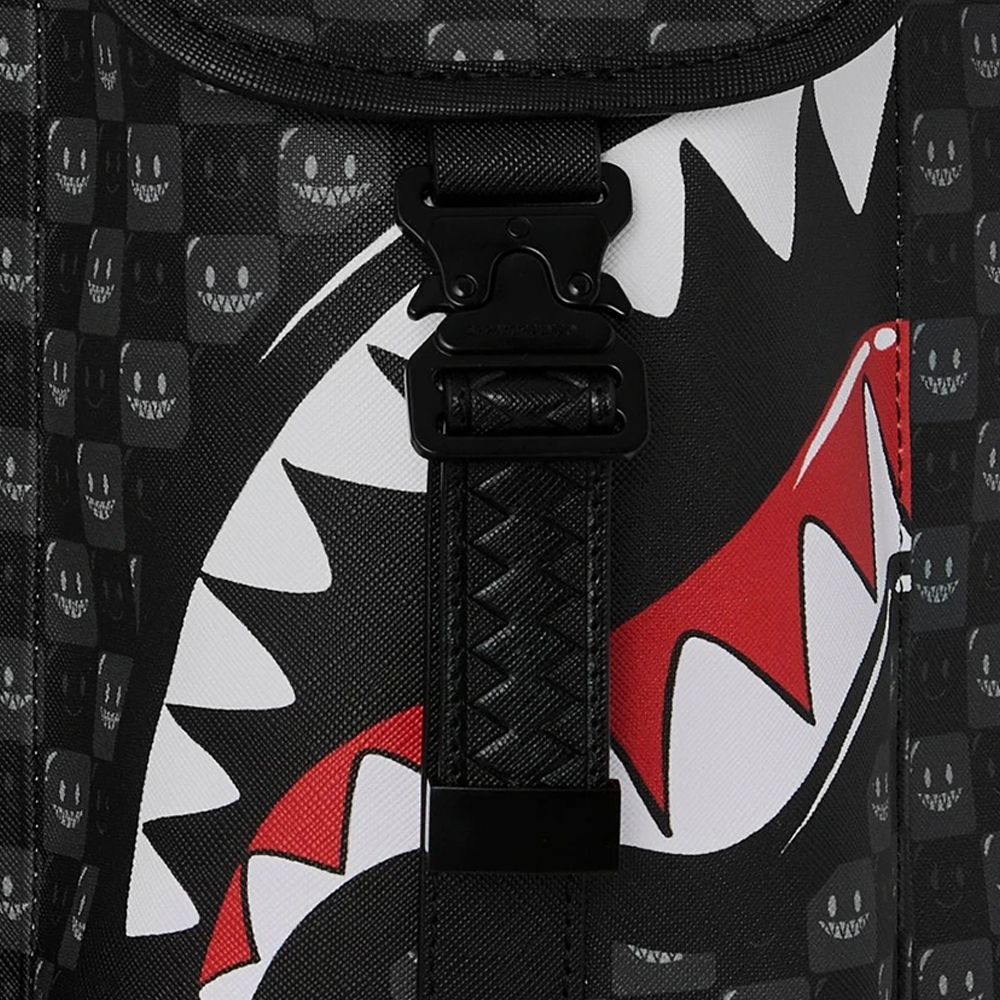 SPRAYGROUND Sharks In Paris Wtf Bubbly Black Check Monte Carlo  Unisex Backpack - 4