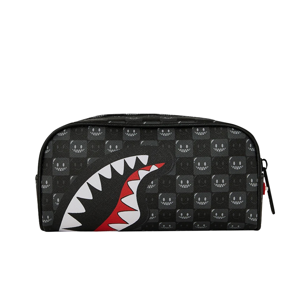 SPRAYGROUND Sharks In Paris Wtf Bubbly Black Check Pencil Pouch Unisex Κασετίνα - Μαύρο
