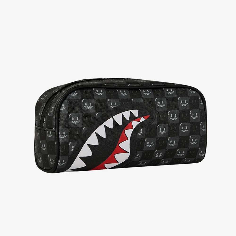 SPRAYGROUND Sharks In Paris Wtf Bubbly Black Check Pencil Pouch Unisex Κασετίνα - 3