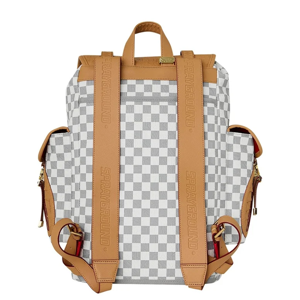 SPRAYGROUND Embossed Cream Check Monte Carlo Unisex Backpack - 2