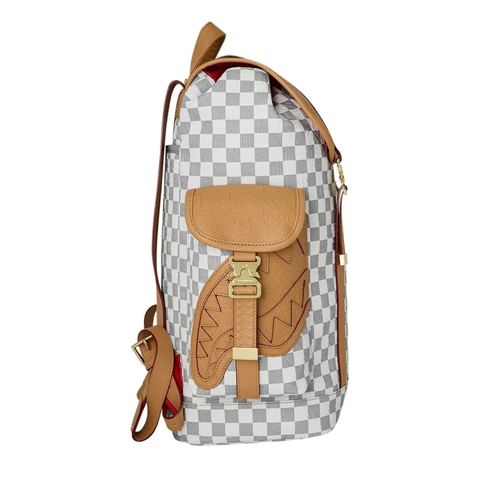 SPRAYGROUND Embossed Cream Check Monte Carlo Unisex Backpack - 3
