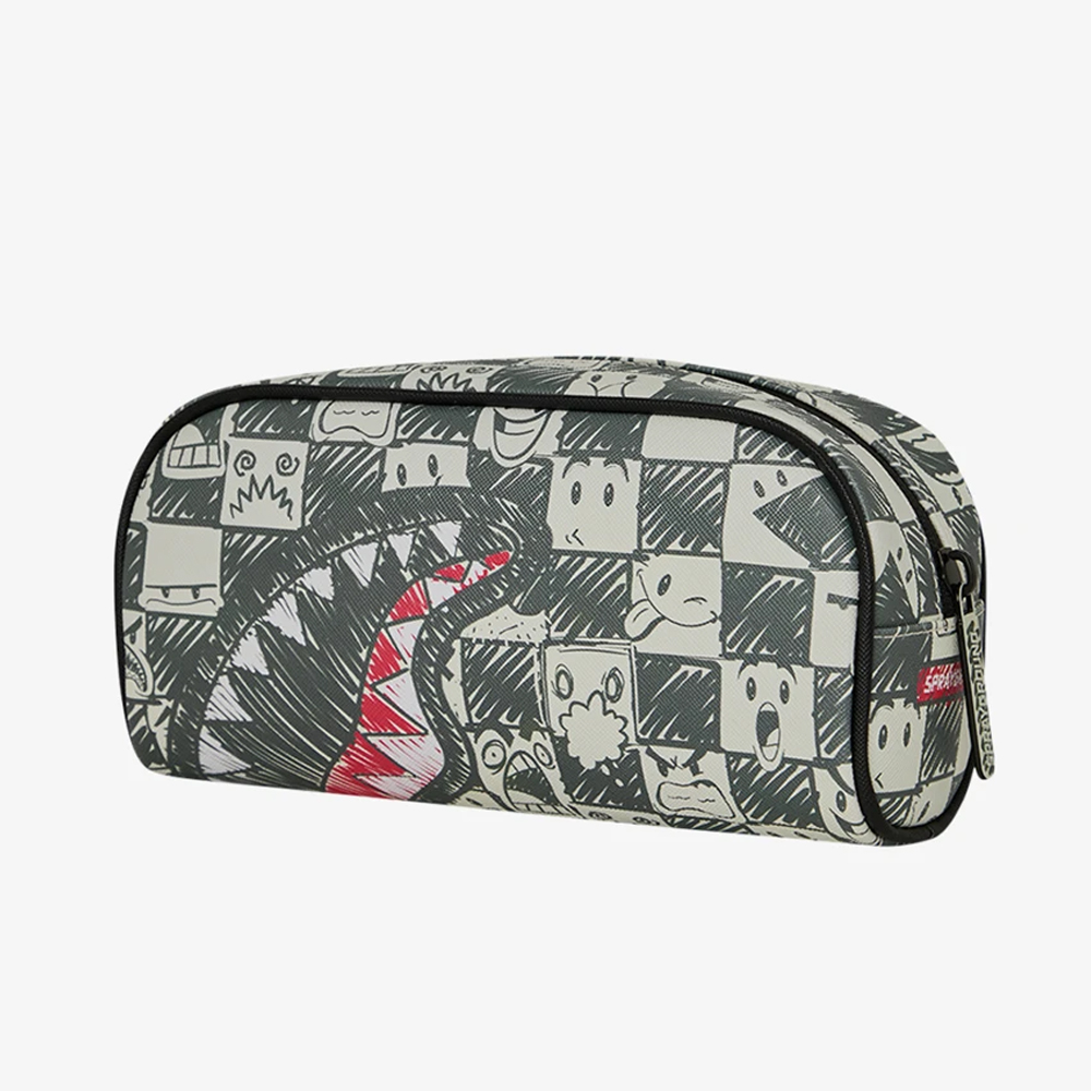 SPRAYGROUND Emote Check Pencil Pouch Unisex Κασετίνα - 2