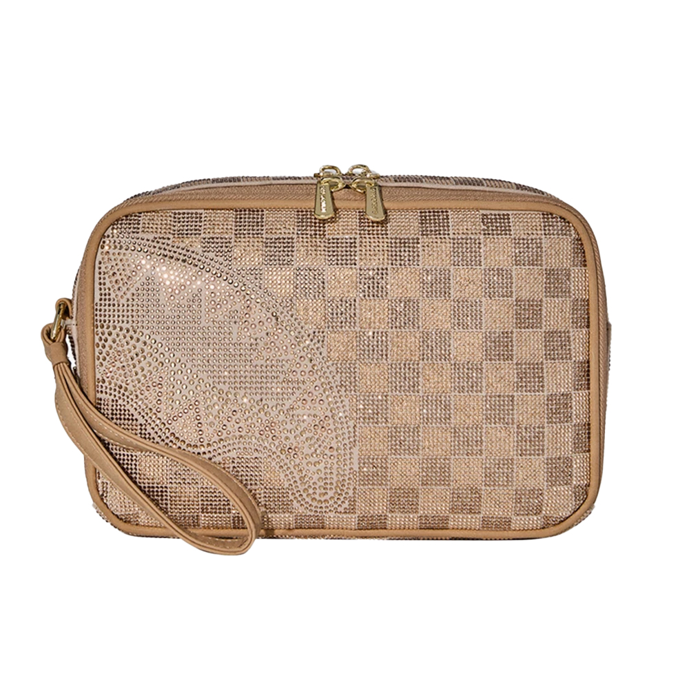 SPRAYGROUND 2 Tone Gold Trinity Toiletry Brick Unisex Νεσεσέρ - Χρυσό