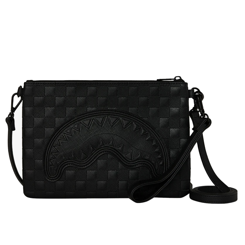 SPRAYGROUND Raised Check Crossover Clutch Unisex Τσάντα Χιαστί - Χειρός - Μαύρο
