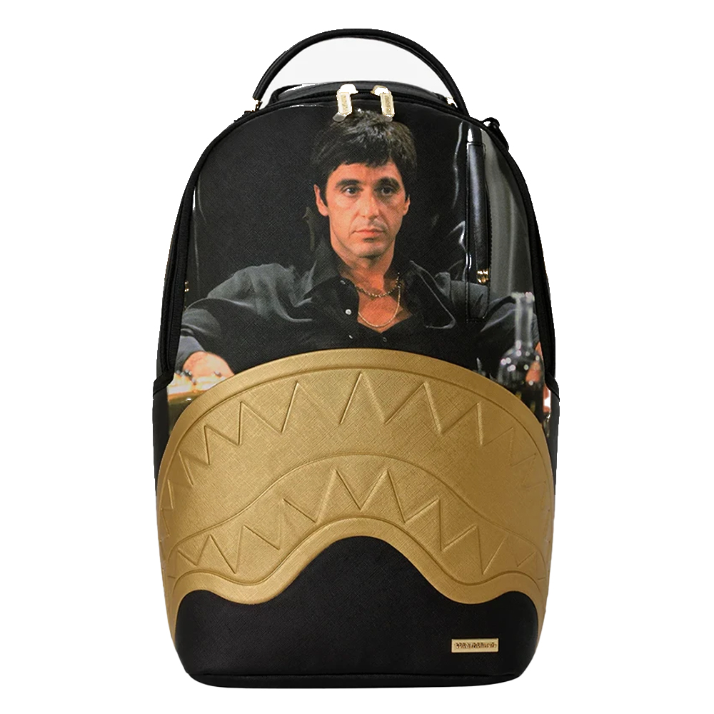 SPRAYGROUND Scarface Gold Embossed DLXR Unisex Backpack - Μαύρο