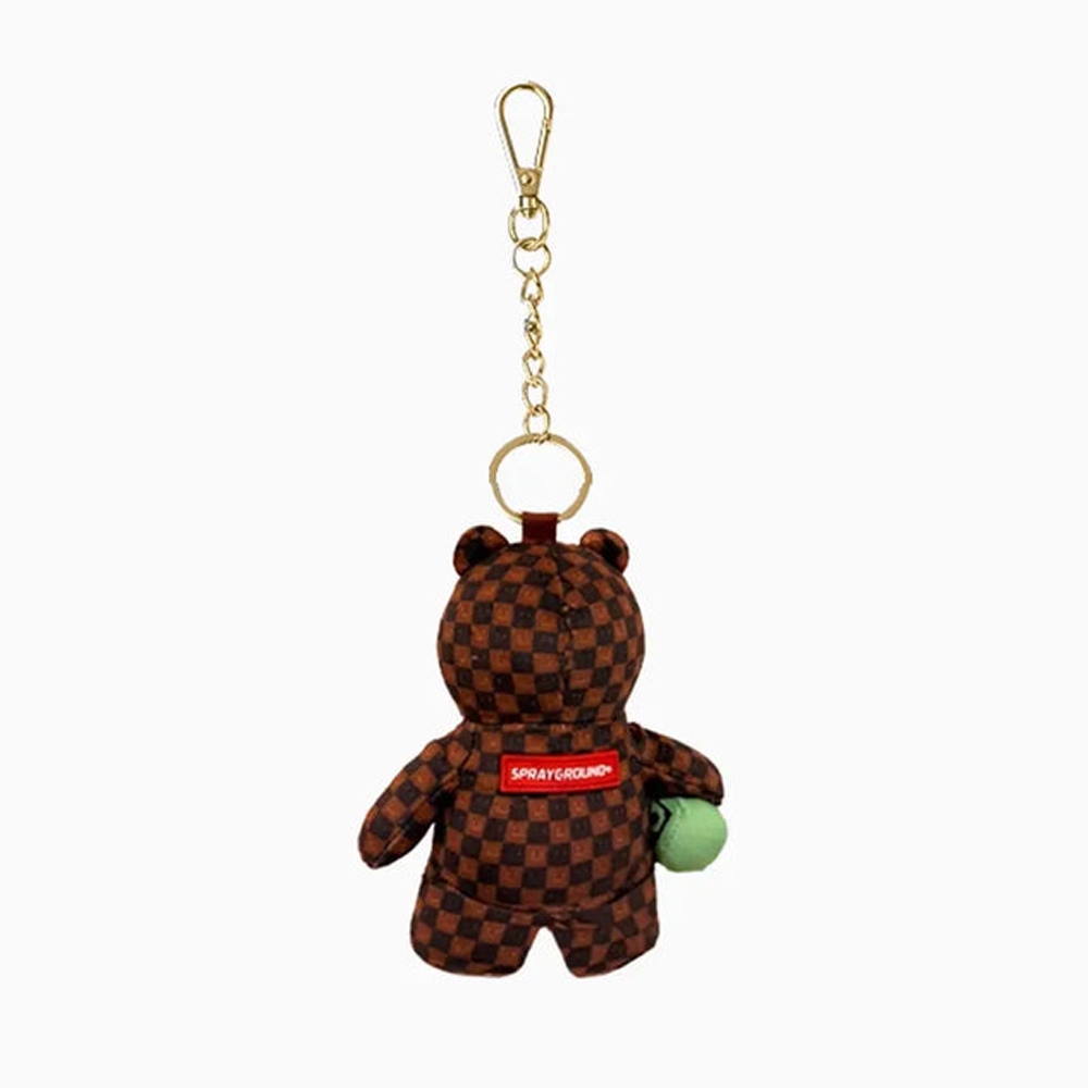 SPRAYGROUND Sip Wtf Bubbly Brown Check  Bear Keychain Unisex Μπρελόκ - 2