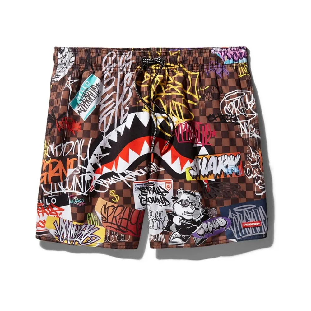 SPRAYGROUND Tagged Up Sharks In Paris Swim Short Ανδρικό Μαγιό Σορτς - Multi
