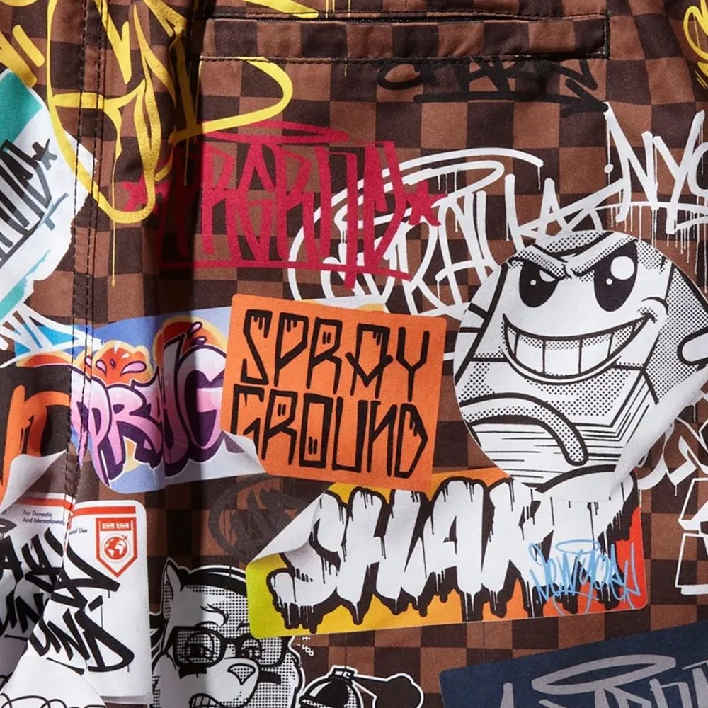 SPRAYGROUND Tagged Up Sharks In Paris Swim Short Ανδρικό Μαγιό Σορτς - 2