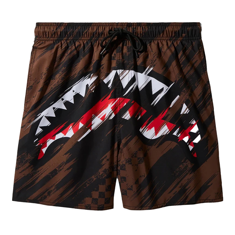 SPRAYGROUND Smeared Grunge Swim Short Ανδρικό Μαγιό Σορτς - Καφέ
