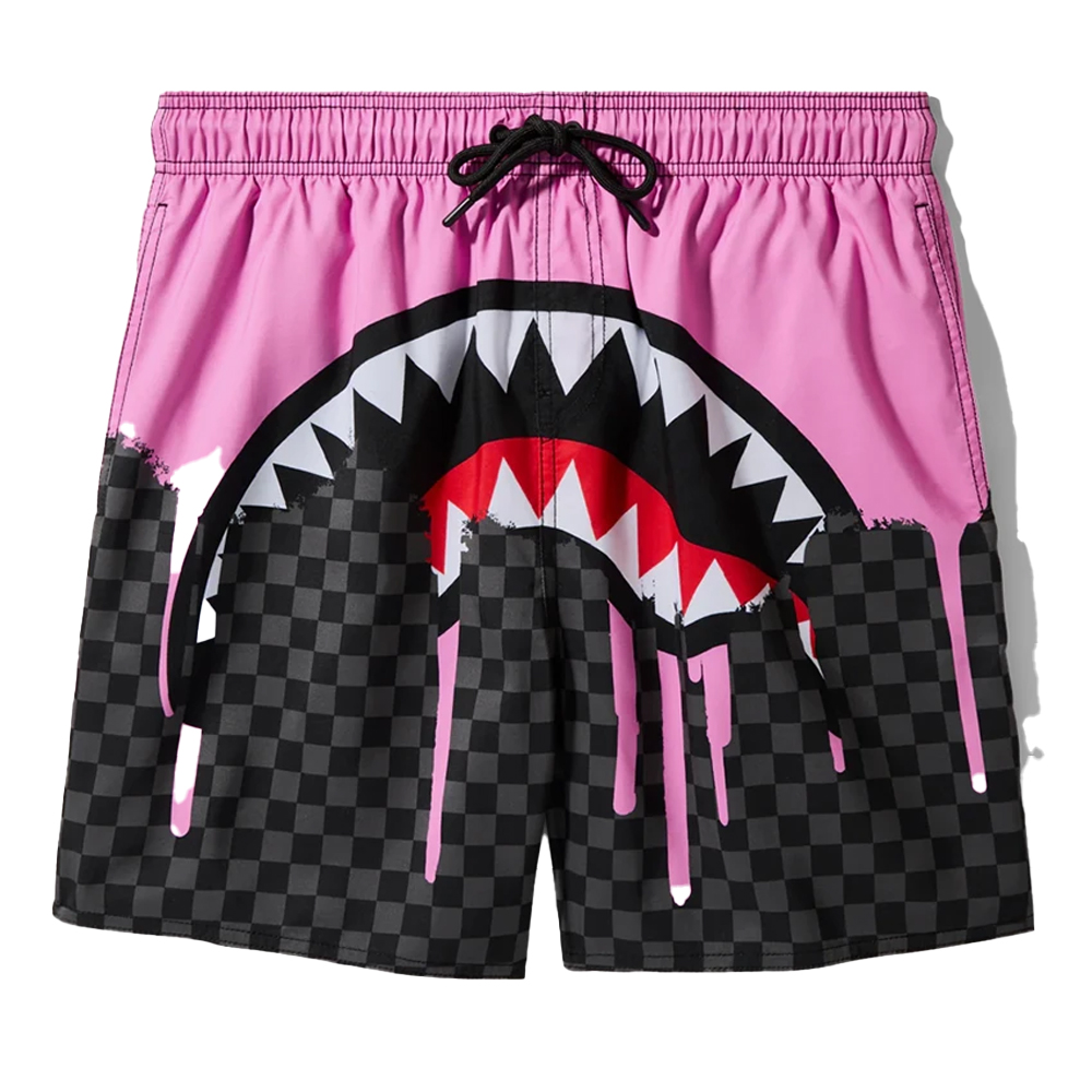 SPRAYGROUND Pink Paint Drips Swim Short Ανδρικό Μαγιό Σορτς - Ροζ