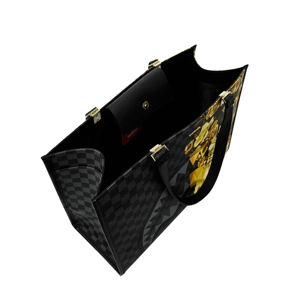 SPRAYGROUND Gold Floral Remix Tortuga Tote Γυναικεία Τσάντα 'Ωμου - 4
