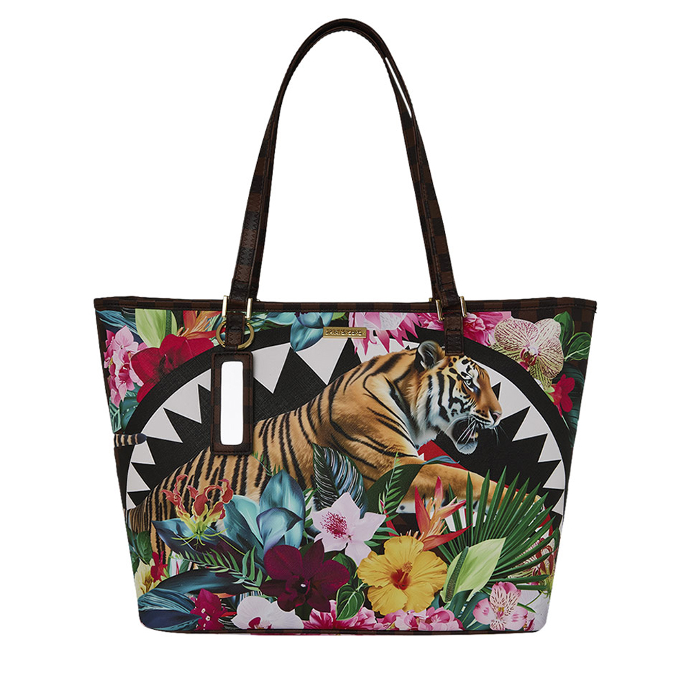 SPRAYGROUND Sip Flowering Jungle Shark Tote Γυναικεία Τσάντα Ώμου - Καφέ