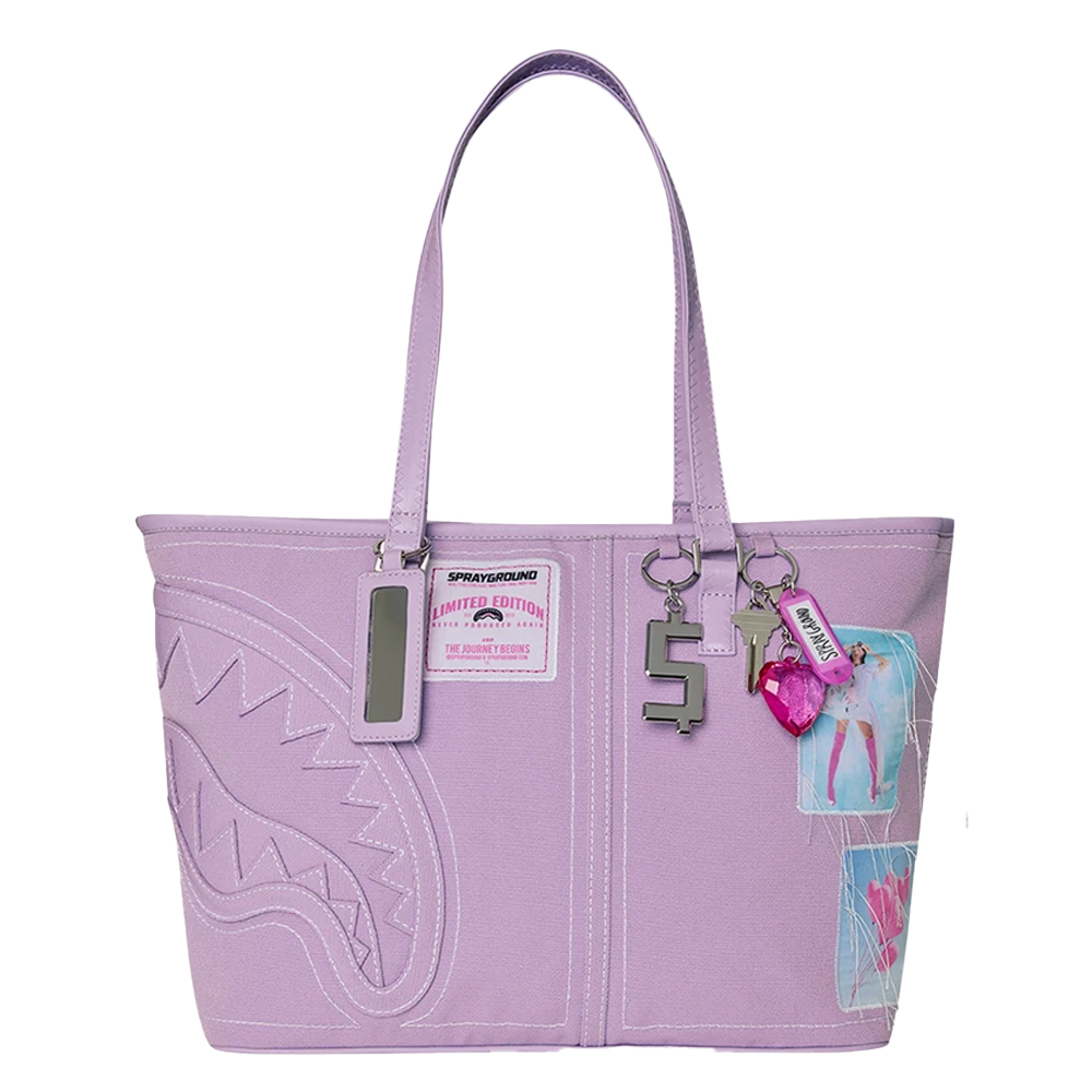SPRAYGROUND Purple Canvas Stitch Tote Γυναικεία Τσάντα Ώμου - Μωβ