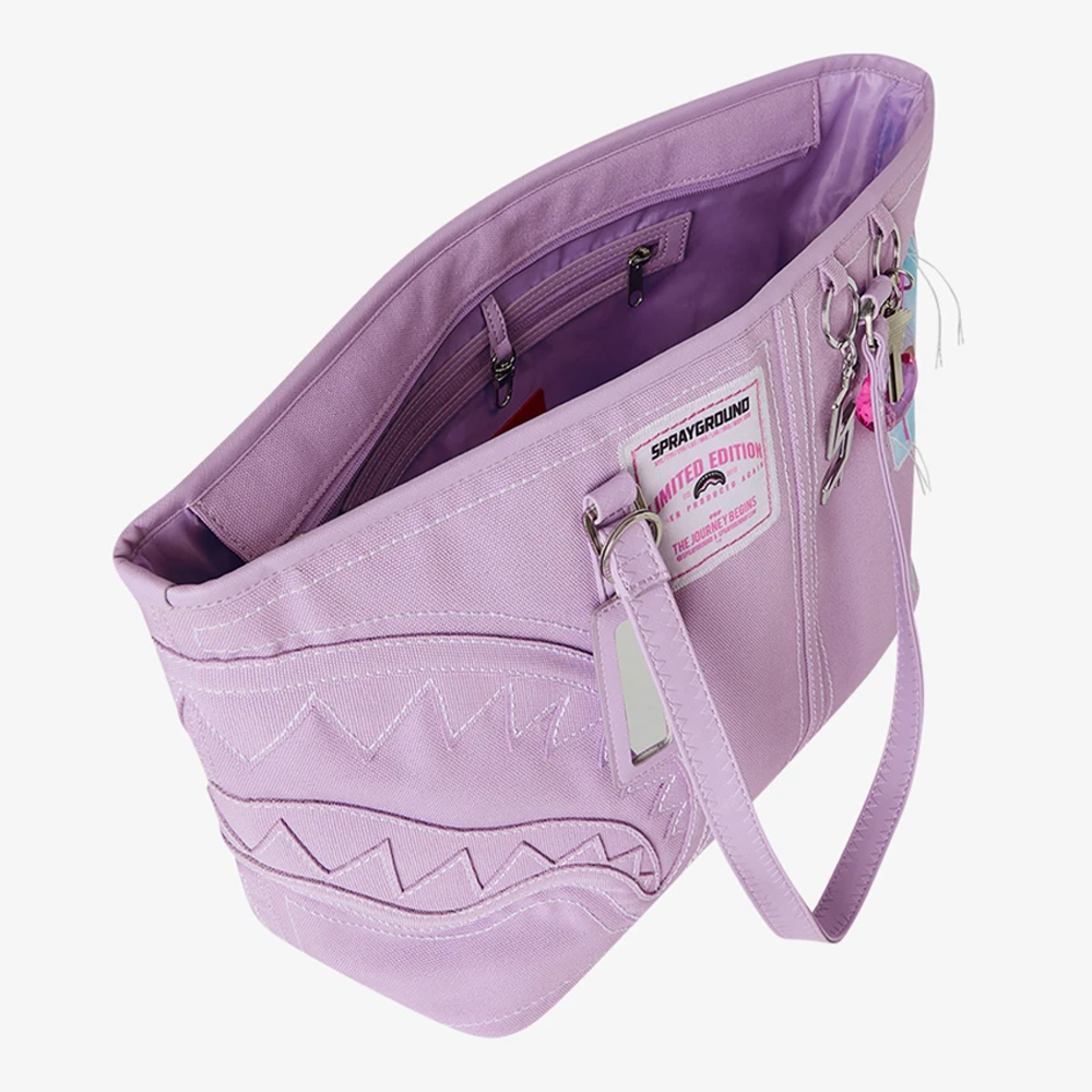 SPRAYGROUND Purple Canvas Stitch Tote Γυναικεία Τσάντα Ώμου - 3
