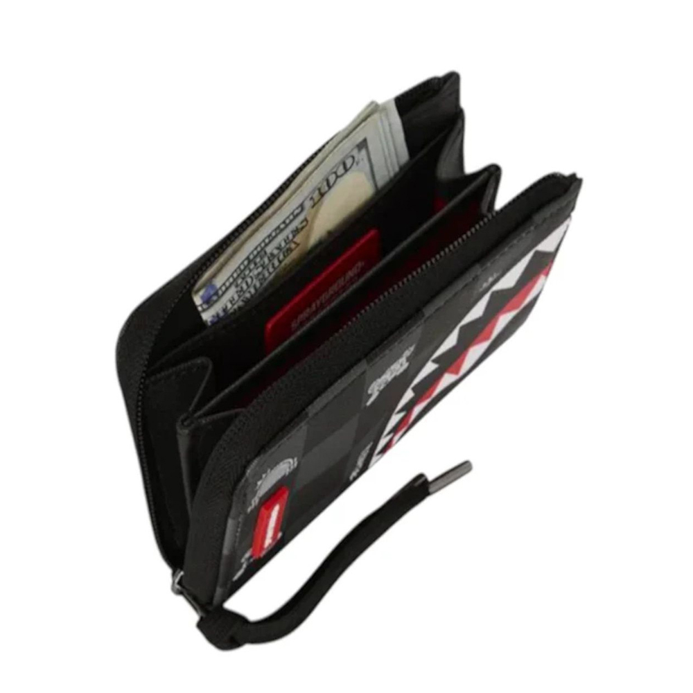 SPRAYGROUND Gray Peeking Character Check Wallet Unisex Πορτοφόλι - 3