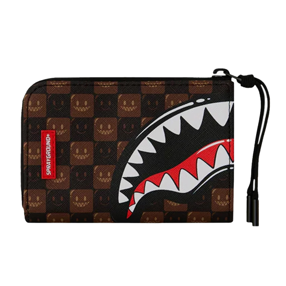 SPRAYGROUND Sharks In Paris Wtf Bubble Brown Check Wallet Unisex Πορτοφόλι - Καφέ