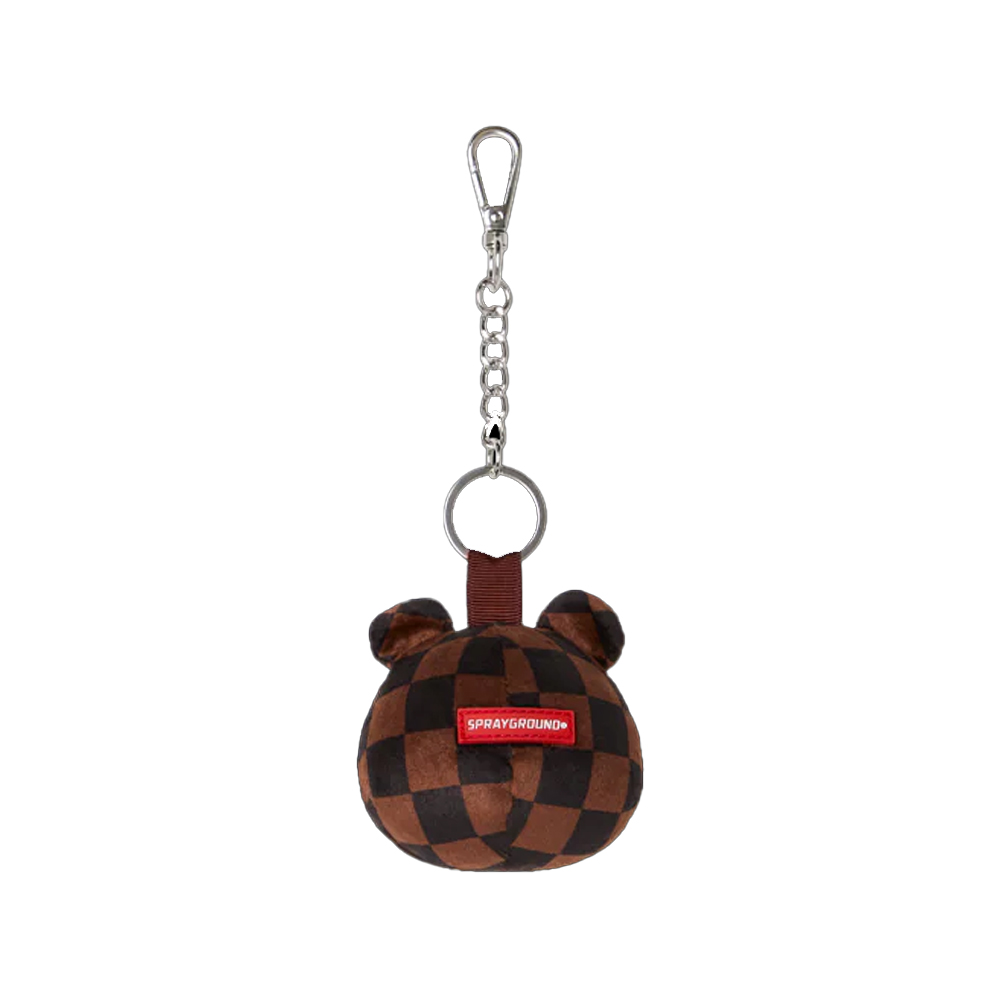 SPRAYGROUND Brown Checker Bear Head Keychain Unisex Μπρελόκ - 2