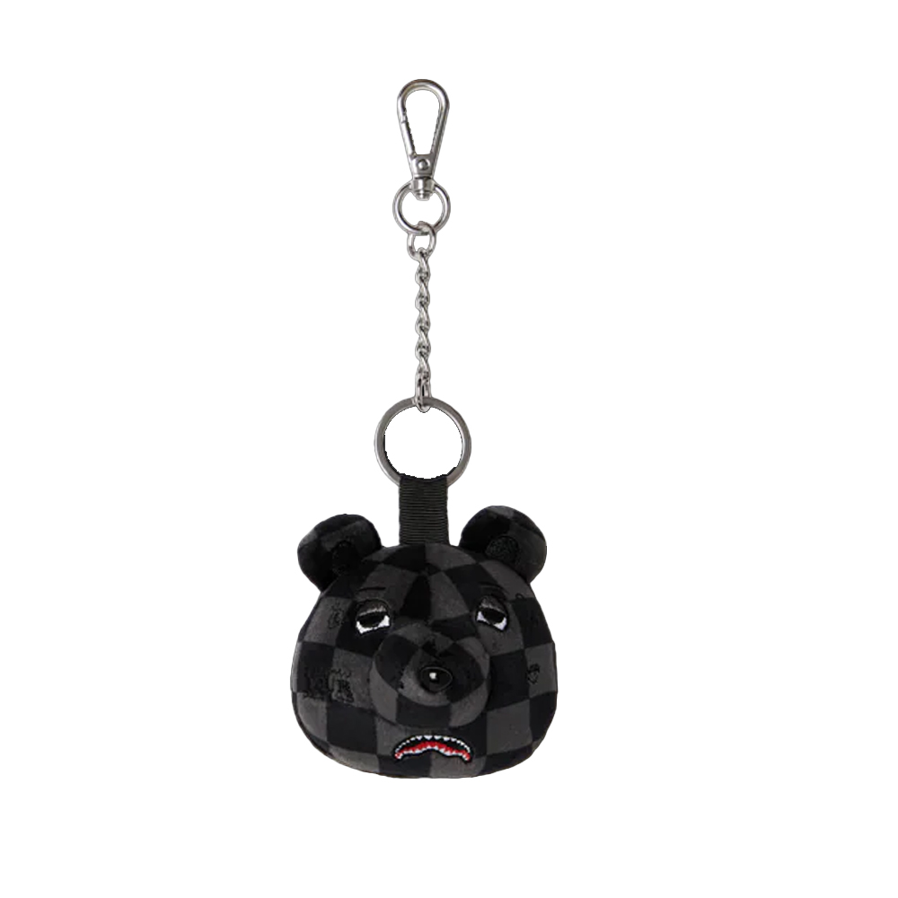 SPRAYGROUND Grey Checker Bear Head Keychain Unisex Μπρελόκ - Μαύρο