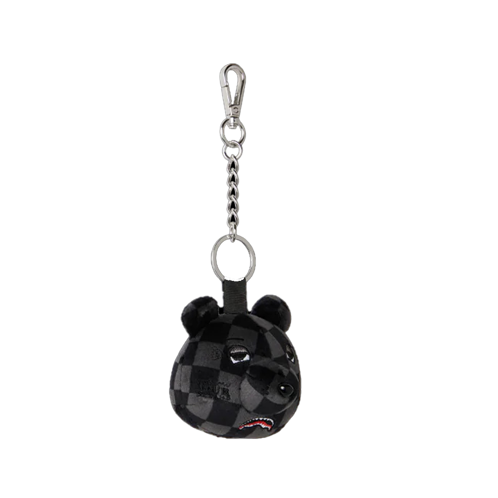 SPRAYGROUND Grey Checker Bear Head Keychain Unisex Μπρελόκ - 3