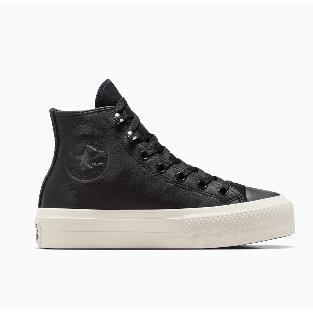 CONVERSE Chuck Taylor All Star Lift Platform Water Repellent Leather Γυναικεία Μποτάκια - Μαύρο