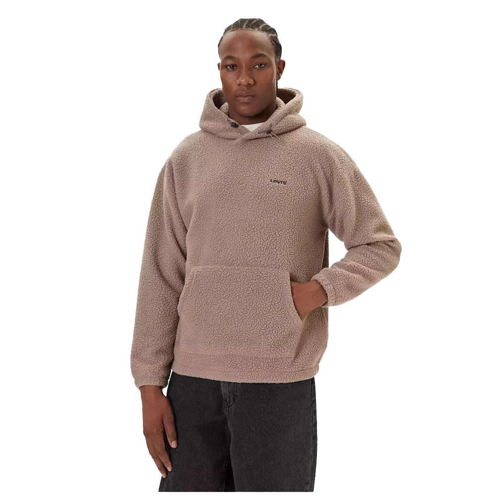 LEVI'S Cozy Up Hoodie Fleece Ανδρικό Φούτερ με κουκούλα - Καφέ