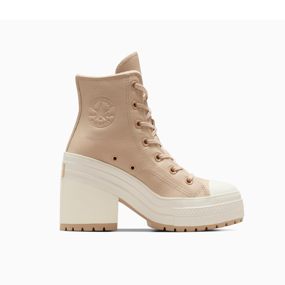 CONVERSE Chuck 70 De Luxe Heel Platform Weatherized Leather Γυναικεία Μποτάκια  - Μπεζ